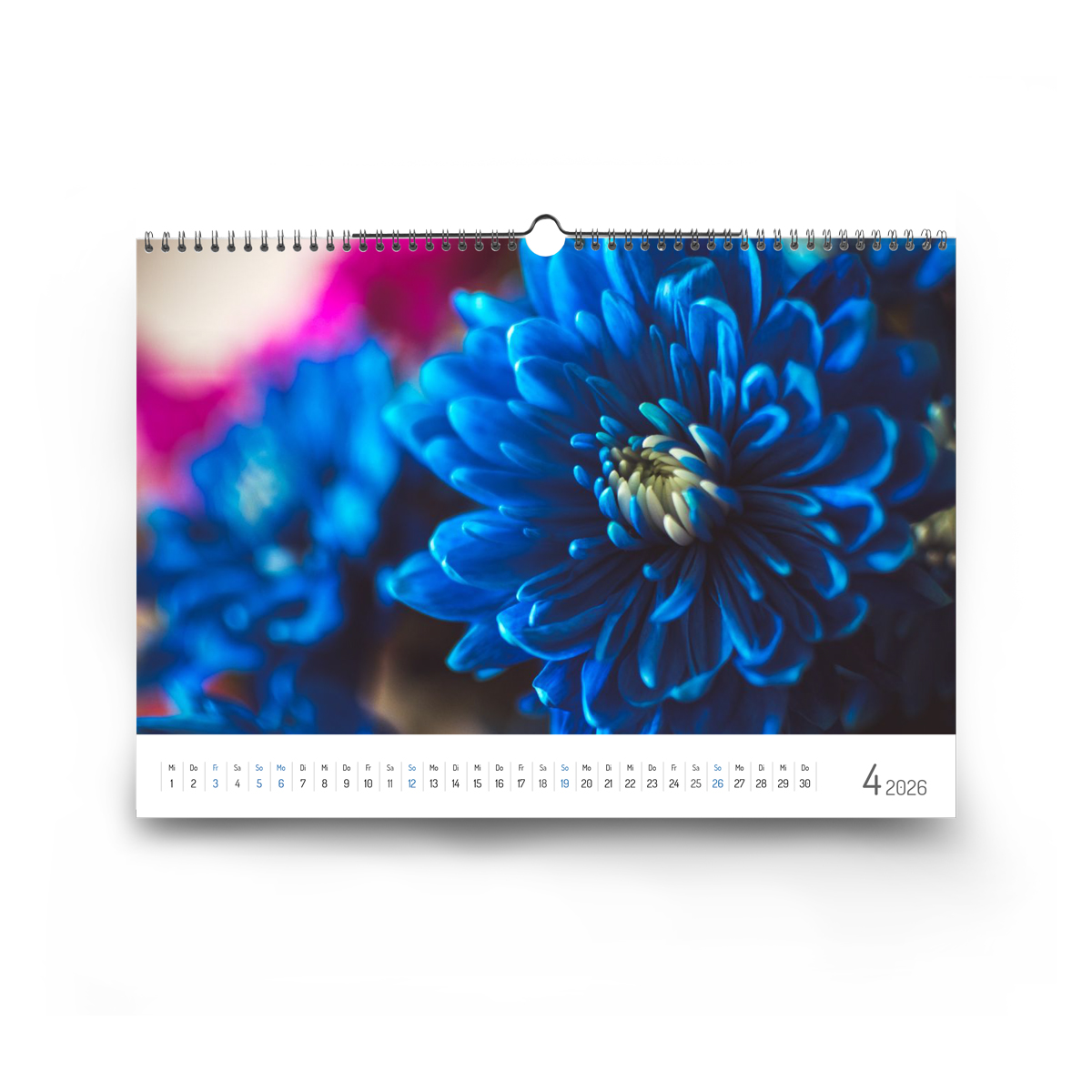 Sie bestimmen, wie Ihr Fotokalender aussehen soll: Wählen Sie zwischen Kalendariendesigns, Sprache oder Startmonat. Monatskalender frei gestaltbar: Farben, Kalendarium, Startmonat und vieles mehr.