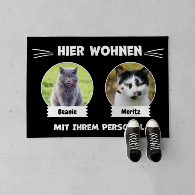 Design Hier wohnen 2 Katzen mit ihrem Personal