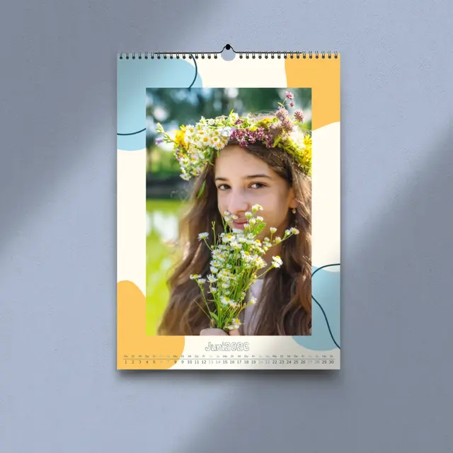 A4 Kalender Hochformat Design Blobs