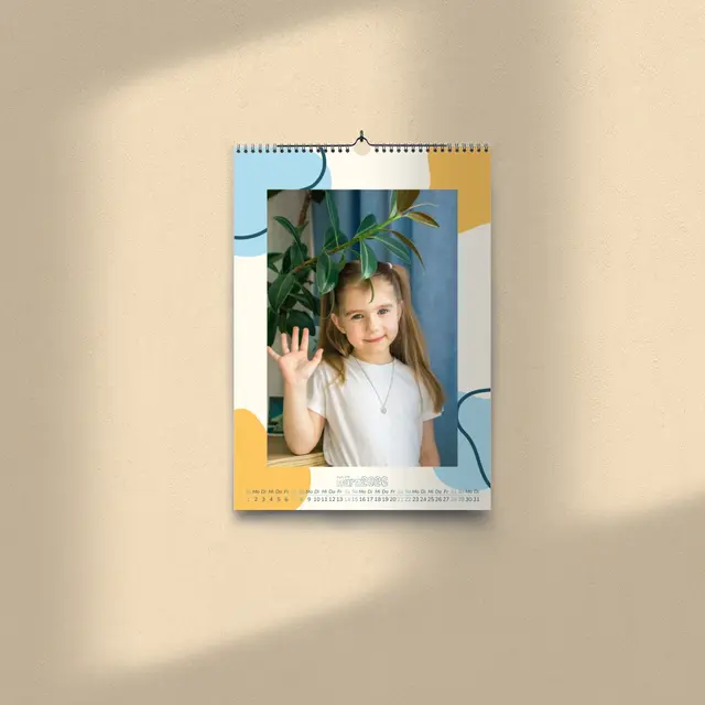 A4 Kalender Hochformat Design Blobs