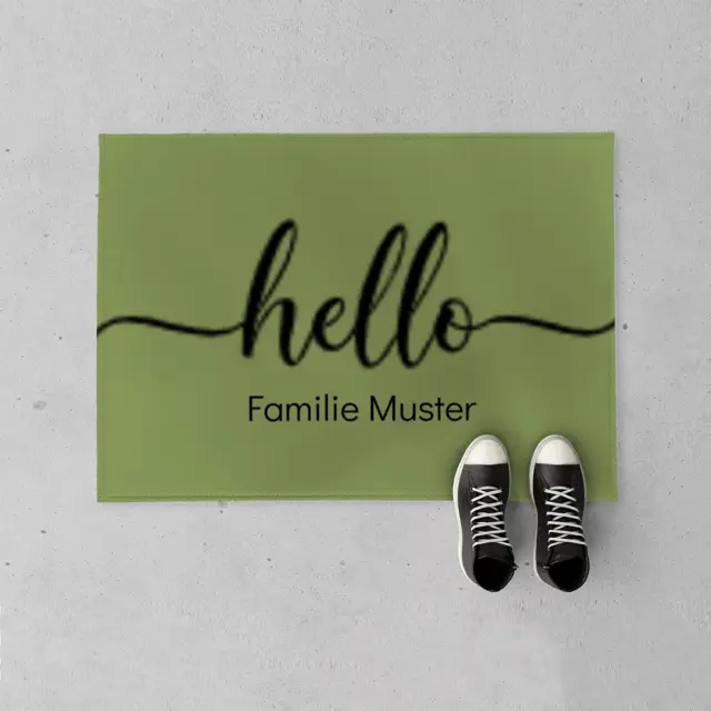 Fußmatte 70 x 50 cm Design Hello