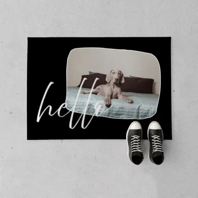 Fußmatte 70 x 50 cm Design Hello mit Bild