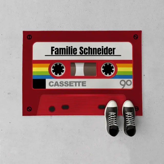 Fußmatte 70 x 50 cm Design Tape rot