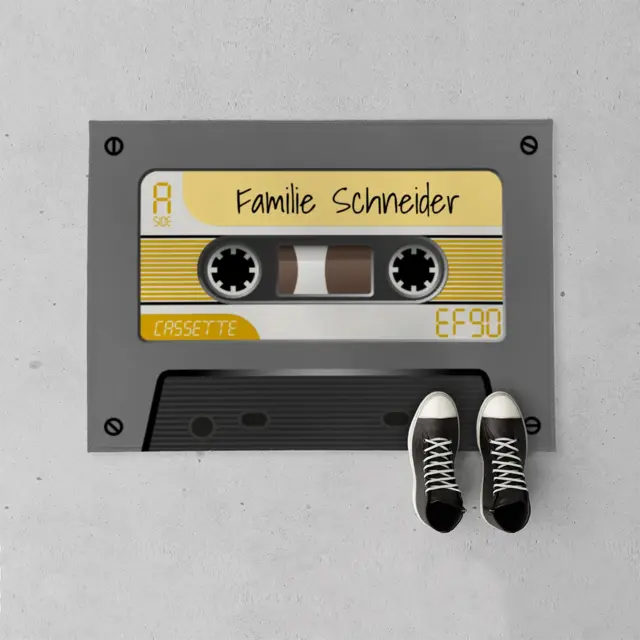 Fußmatte 70 x 50 cm Design Tape grau