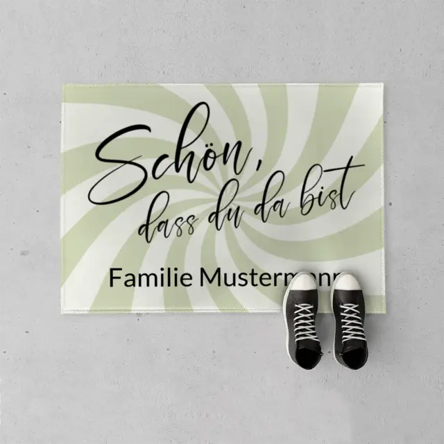 Fußmatte 70 x 50 cm Design Schön, dass du da bist - Retro