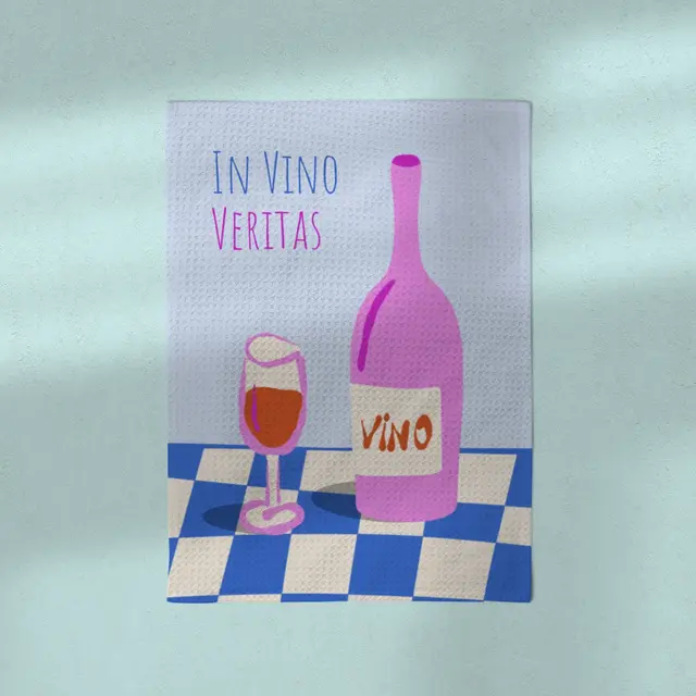 Geschirrtuch 50 x 70 cm Design Vino