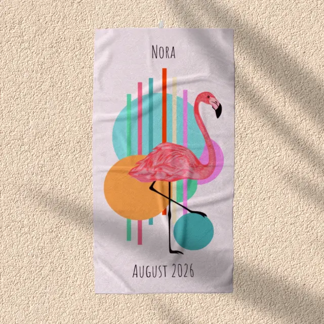 Handtuch 50 x 100 cm Design Flamingo abstrakt