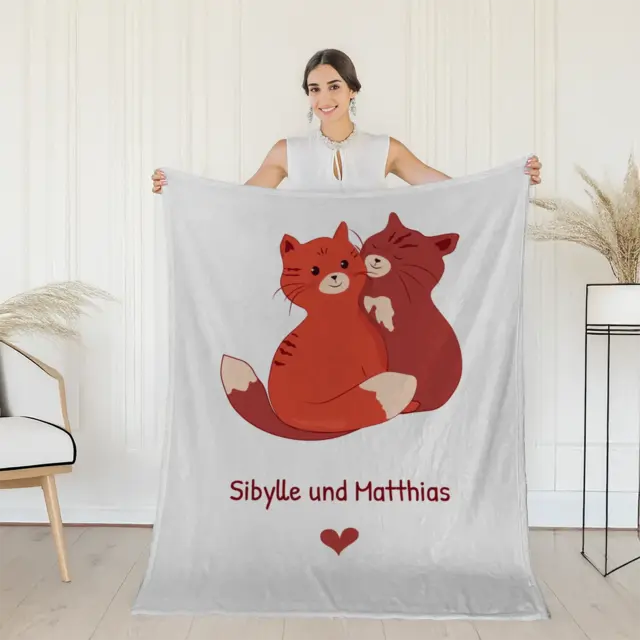 Kuscheldecke 140 x 200 cm Design Kuschelkatzen