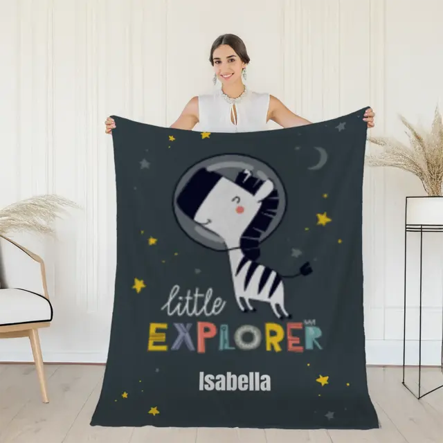 Kuscheldecke 140 x 200 cm Design Little Explorer
