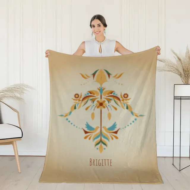 Kuscheldecke 75 x 100 cm Design Sternzeichen Schütze floral mit Namen