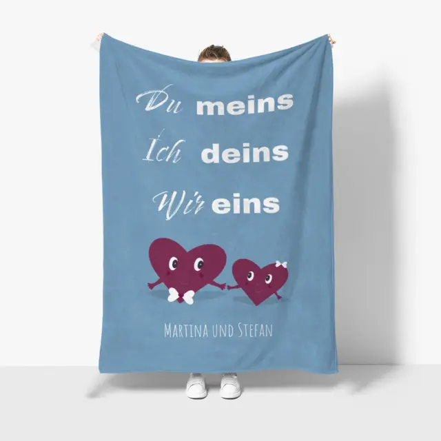Kuscheldecke 140 x 200 cm Design Liebeserklärung I