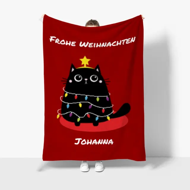 Kuscheldecke 140 x 200 cm Design Merry Catmas