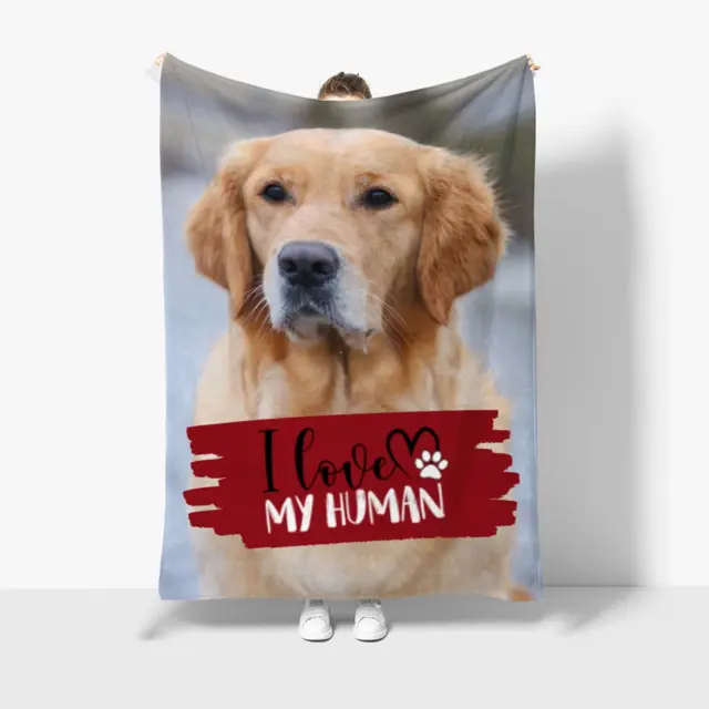 Kuscheldecke 140 x 200 cm Design I love my human