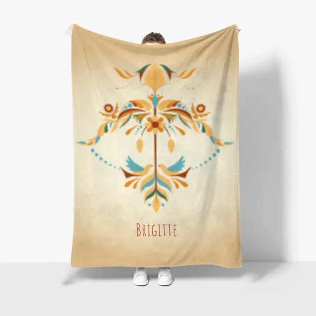 Kuscheldecke 140 x 200 cm Design Sternzeichen Schütze floral mit Namen