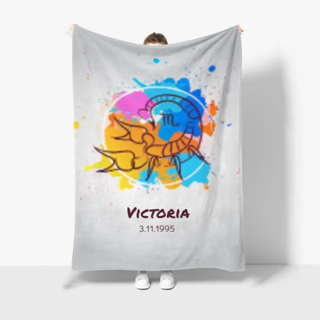 Kuscheldecke 140 x 200 cm Design Skorpion Splashes mit Namen