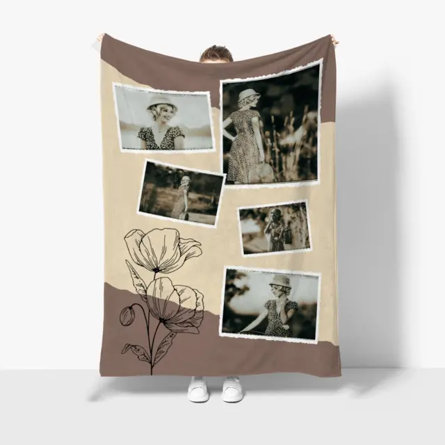 Kuscheldecke 140 x 200 cm Design Vintage Frame