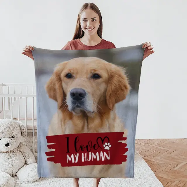 Kuscheldecke 140 x 200 cm Design I love my human