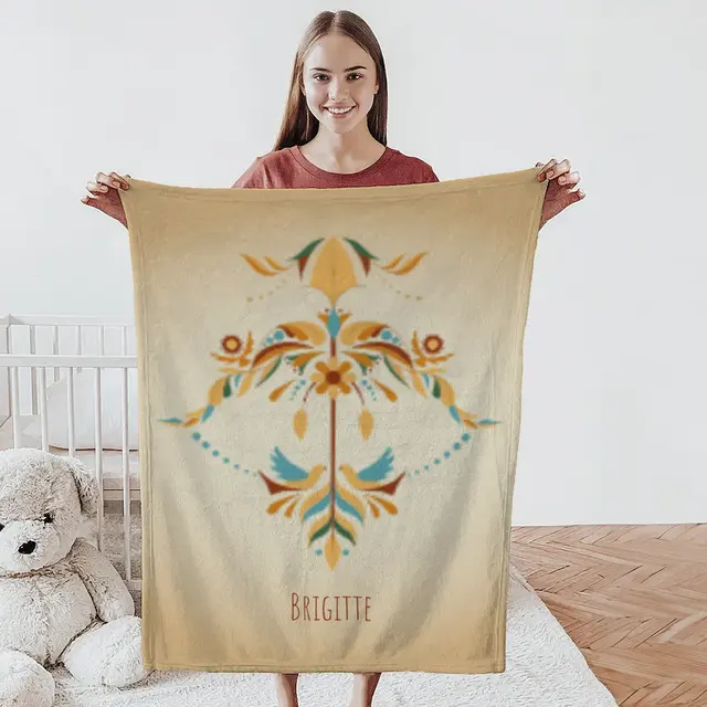 Kuscheldecke 75 x 100 cm Design Sternzeichen Schütze floral mit Namen