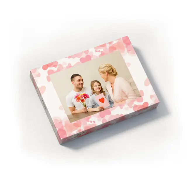 Puzzle 1000 Teile Querformat Design Herzen rosa