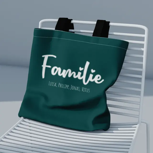Tasche Design Familie mit Namenspersonalisierung, 42x44 (Ansicht 5)