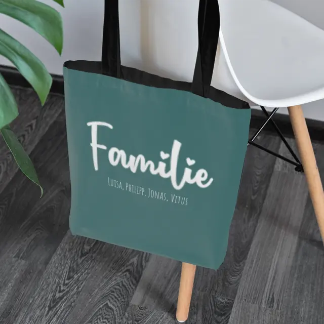 Tasche Design Familie mit Namenspersonalisierung, 42x44 (Ansicht 2)