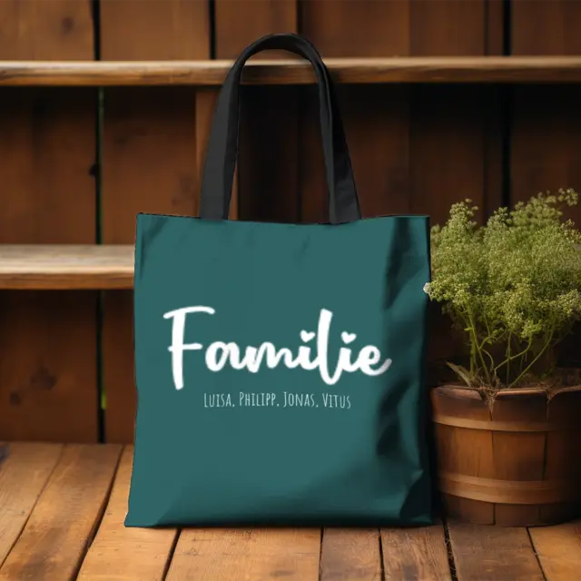 Tasche Design Familie mit Namenspersonalisierung, 42x44 (Ansicht 7)