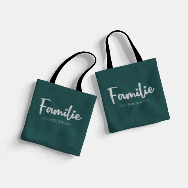 Tasche Design Familie mit Namenspersonalisierung, 42x44 (Ansicht 4)