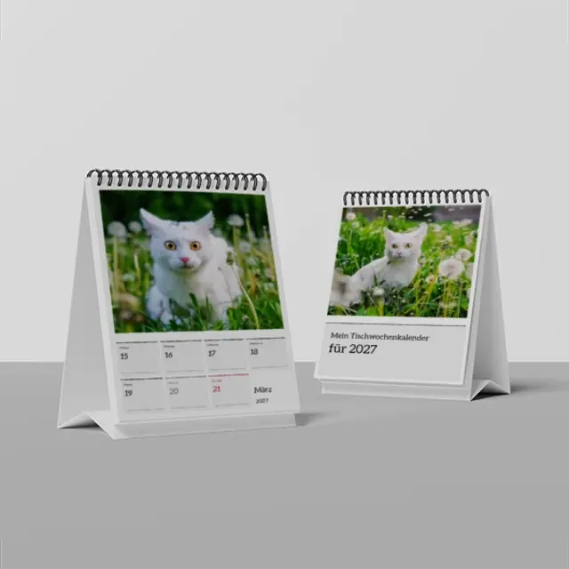 Tischwochenkalender Design Tageskacheln mit Terminen, A5 (Ansicht 3)