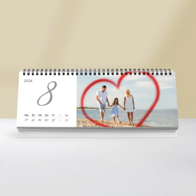 Tisch-Wochenkalender Quer 29,7 x 10,5 cm Design Classic links MC