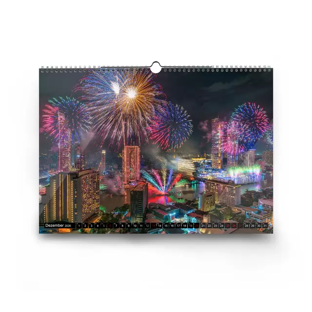 Optional erhältlich: Monatskalender mit Glanzveredelung