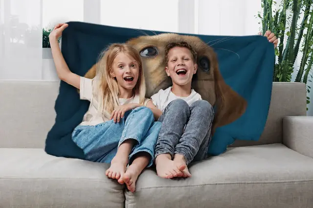 Mit dem eigenen Haustier bedruckte Fotodecke