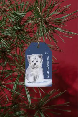 Anhänger mit niedlichem Eisbärmotiv als Weihnachtsdeko