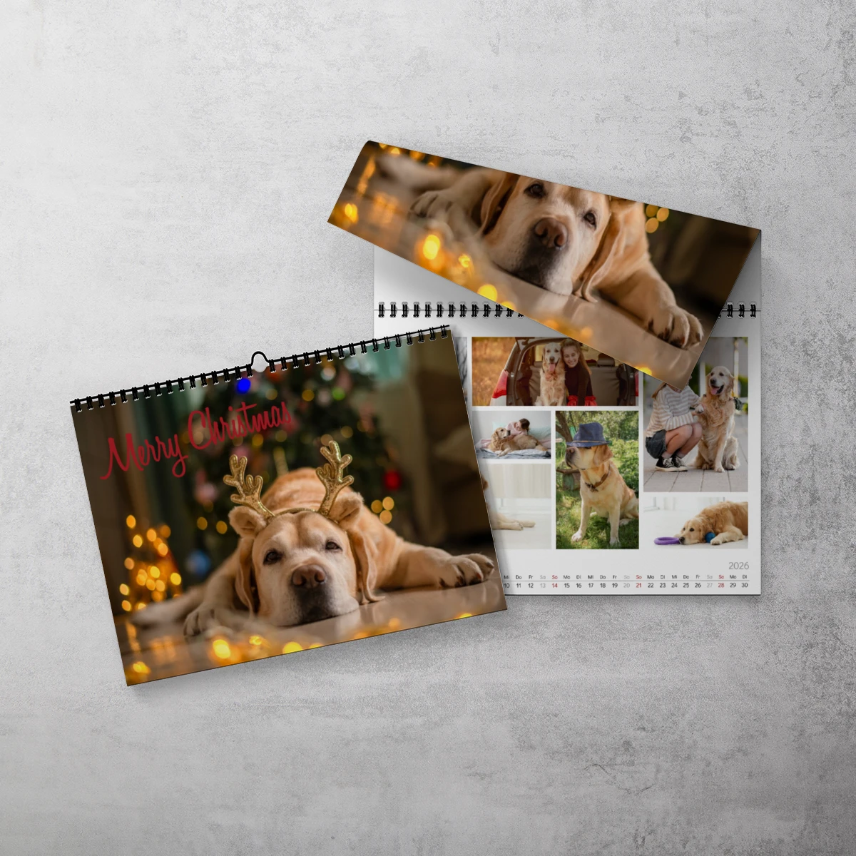 Kalender mit Titelseite und Monatsseite