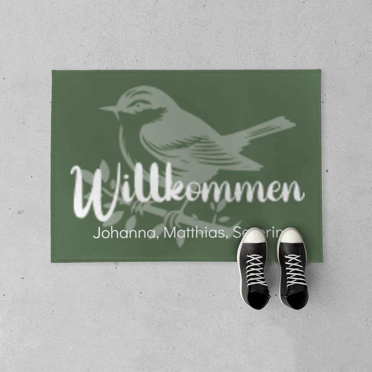 Fußmatte mit stilisiertem Spatz