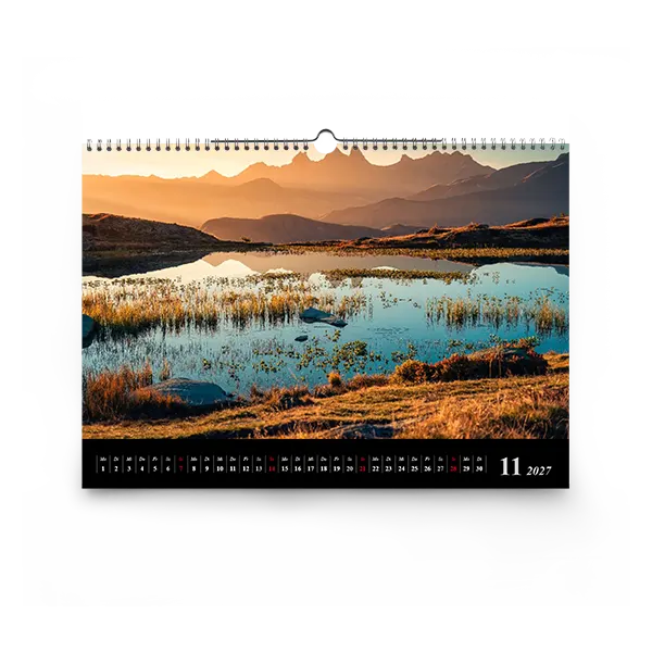 Querformatkalender in DIN A3 mit Landschaftsfoto