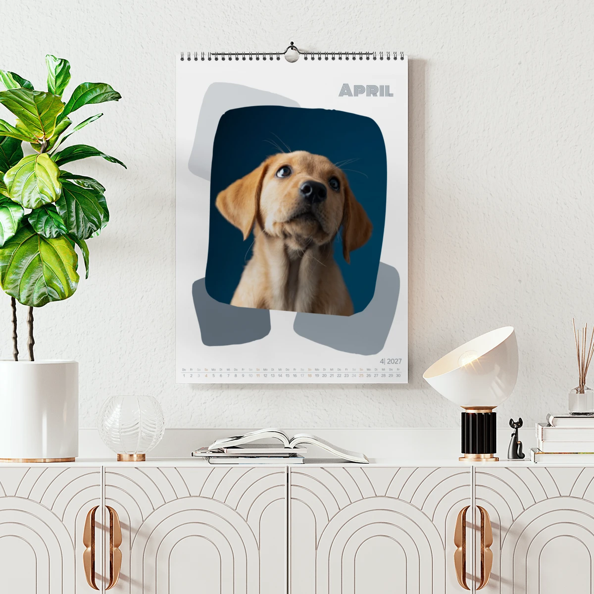 Ausgefalleneres Design mit abstrakten Elementen für den Wandkalender A3 Hochformat