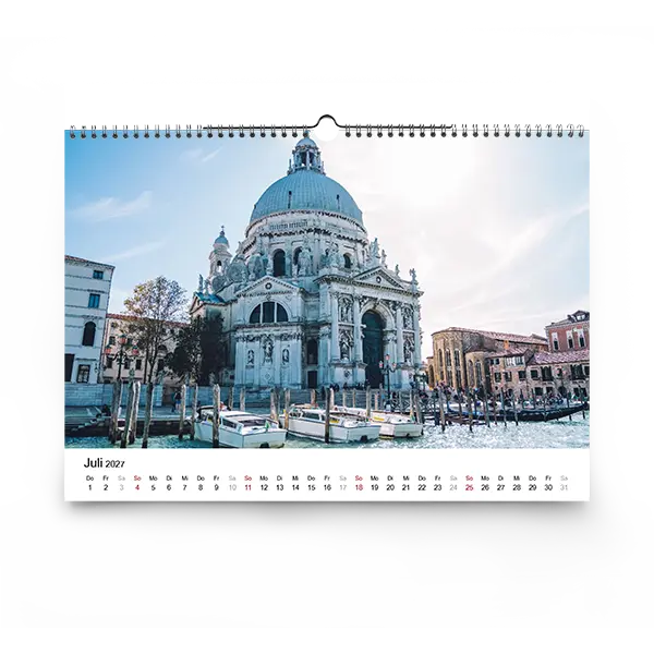 Fotokalender A4 Querformat mit Aufnahmen von Venedig