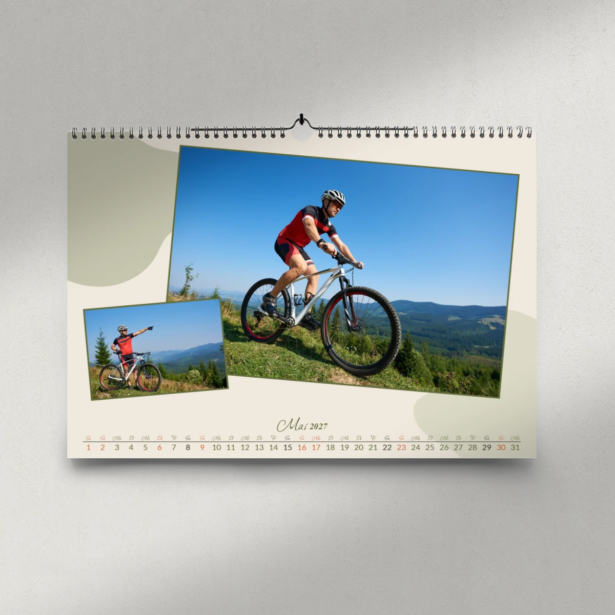 Abwechslungsreich gestalteter A4-Fotokalender im Design Organic Elegance