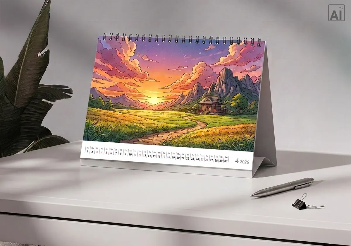 Tischkalender mit KI-Kunst gestalten und verkaufen