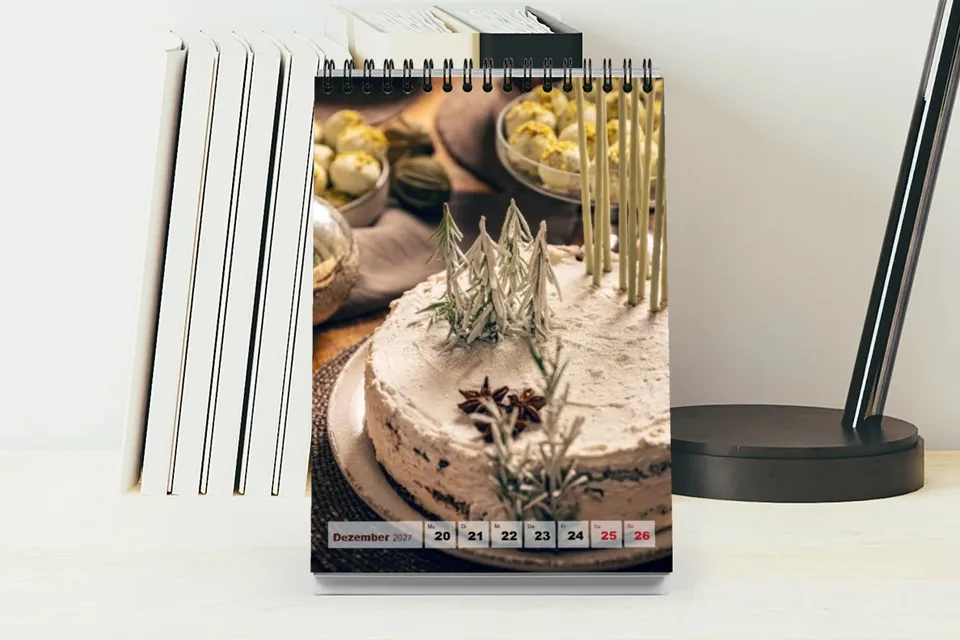 Tischwochenkalender mit Gebäck
