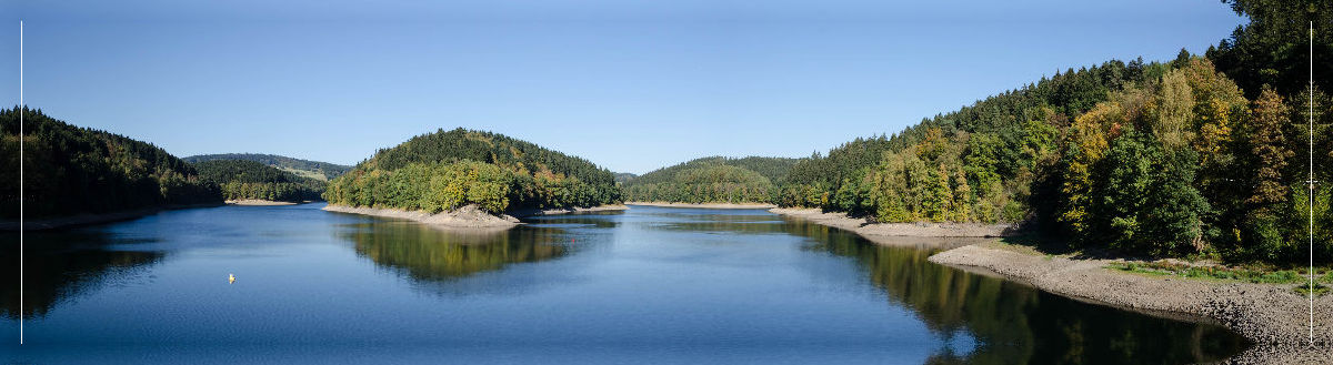 Foto-Leinwand Aggertalsperre 120x30cm