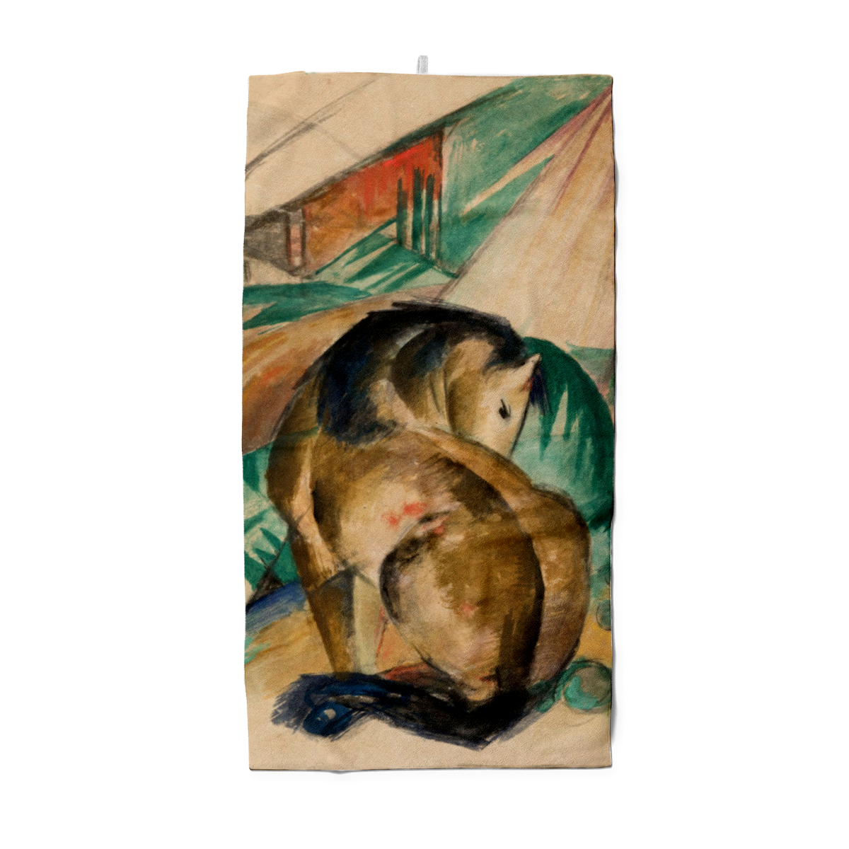 Badetuch Sitzendes Pferd - Franz Marc
