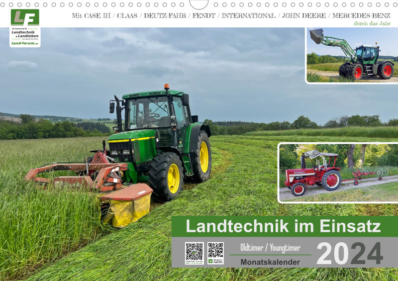 Landtechnik-Kalender 2024 / DIN-A3, Quer mit Terminfeld
