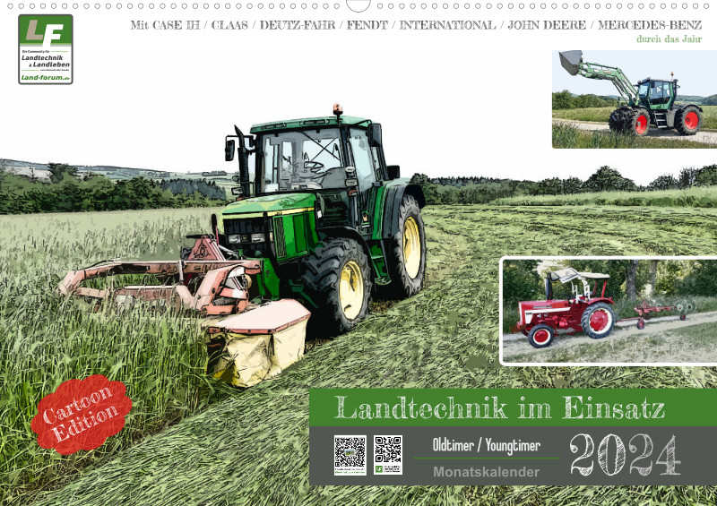 Cartoon-Kalender 2024 / DIN-A2 Quer