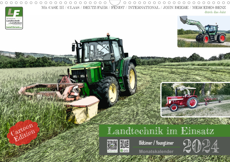 Cartoon-Kalender 2024 / DIN-A3, Querformat