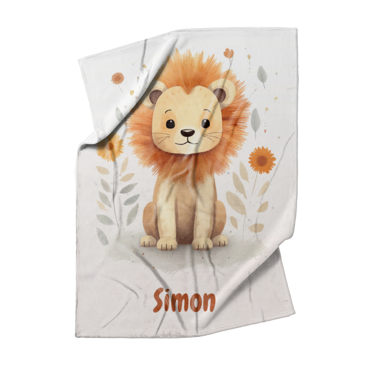 Babydecke - Namensdecke Kleiner Löwe personalisierbar multi 75 x 100 cm