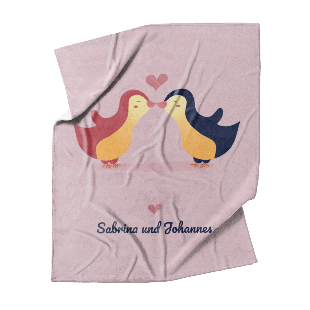 Kuscheldecke Pinguine - mit Namen personalisierbar - Geschenkidee für Verliebte Pinguine multi 125 x 155 cm