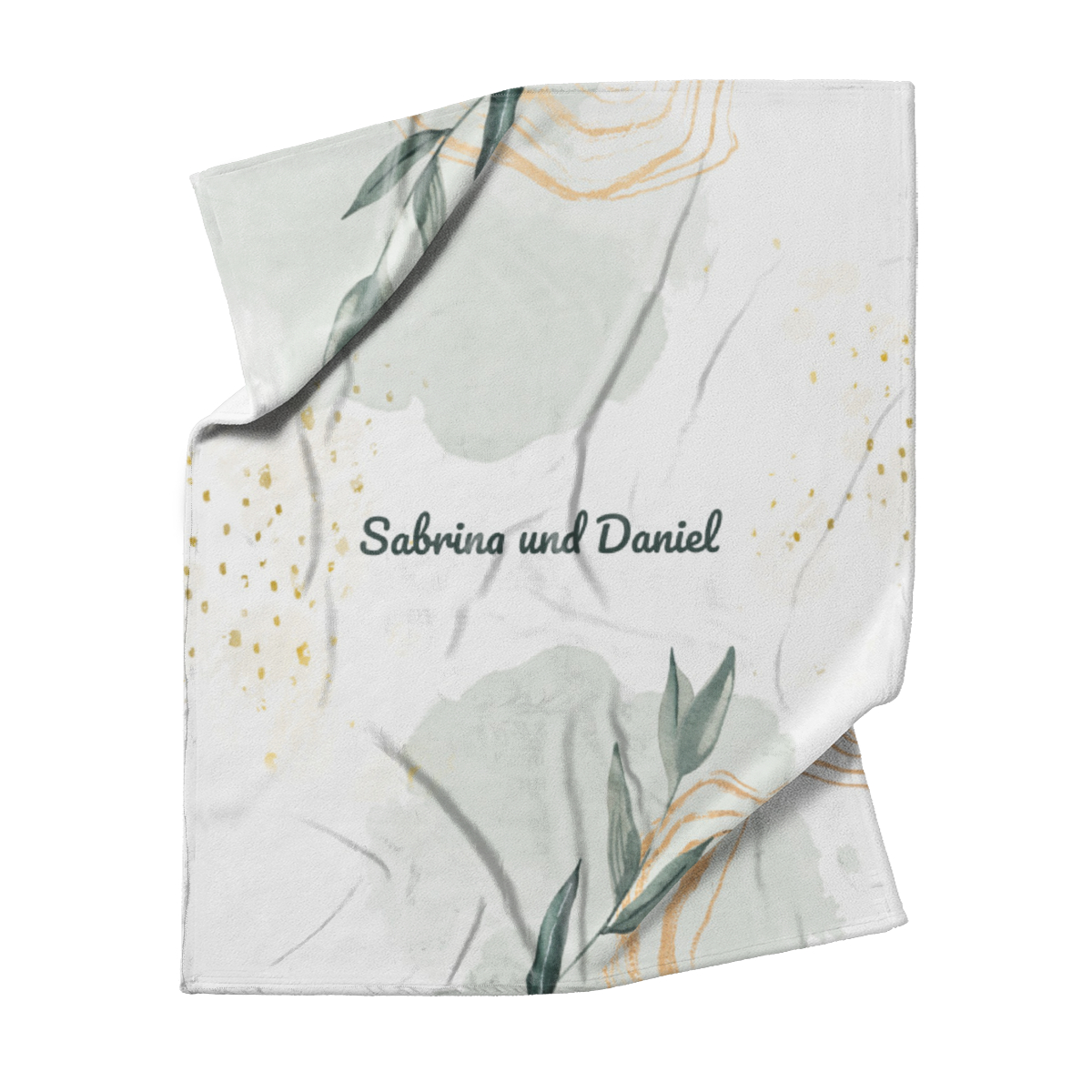 Kuscheldecke Leaves - mit Namen personalisierbar - Geschenkidee für Verliebte, Valentinstag Leaves 125 x 155 cm