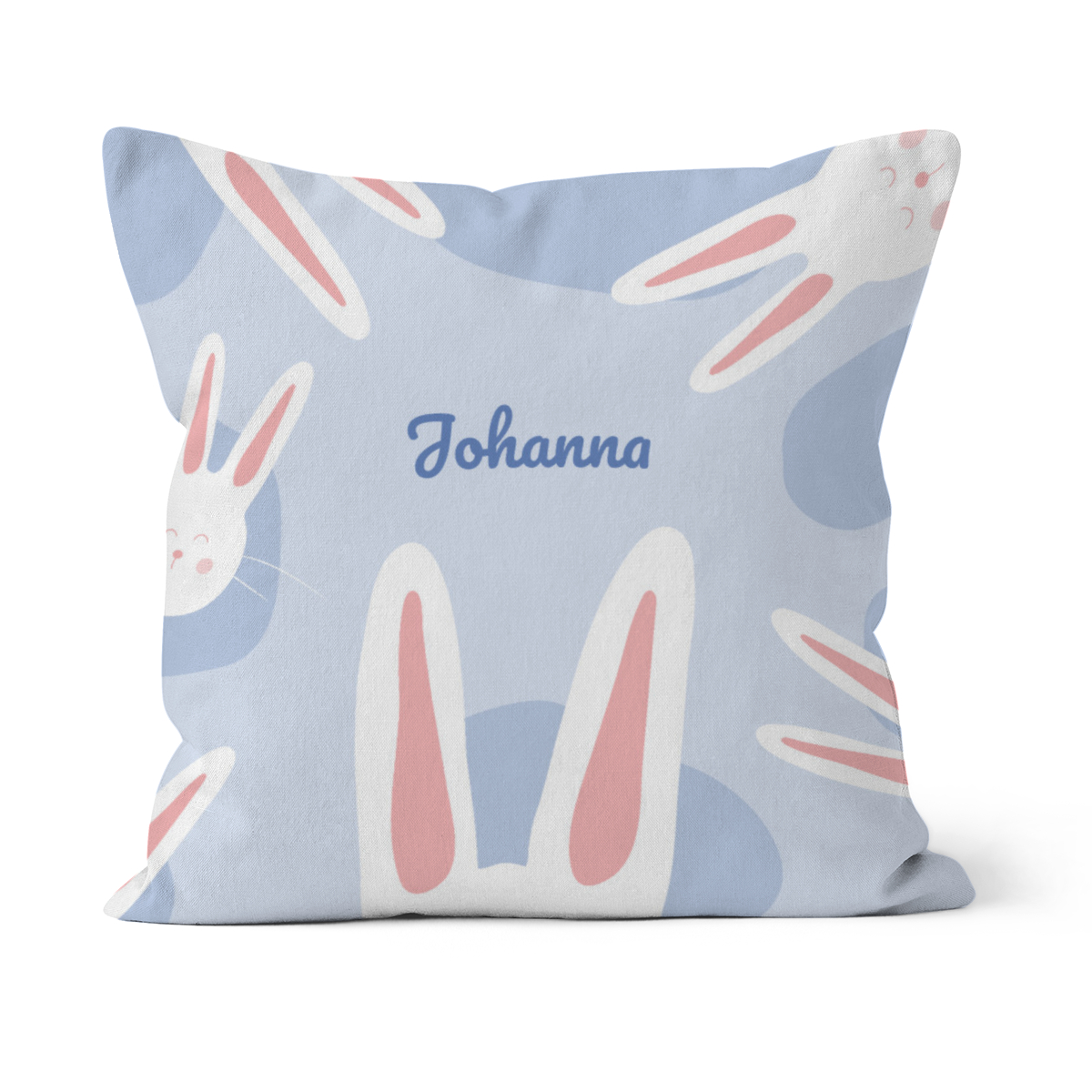 Namenskissen Hasenohren - Samtkissenbezug Happy Easter Hasenohren - mit Namen personalisierbar - Osterdeko - Geschenkidee Ostern Hasenohren Happy Easter 50 x 50 cm
