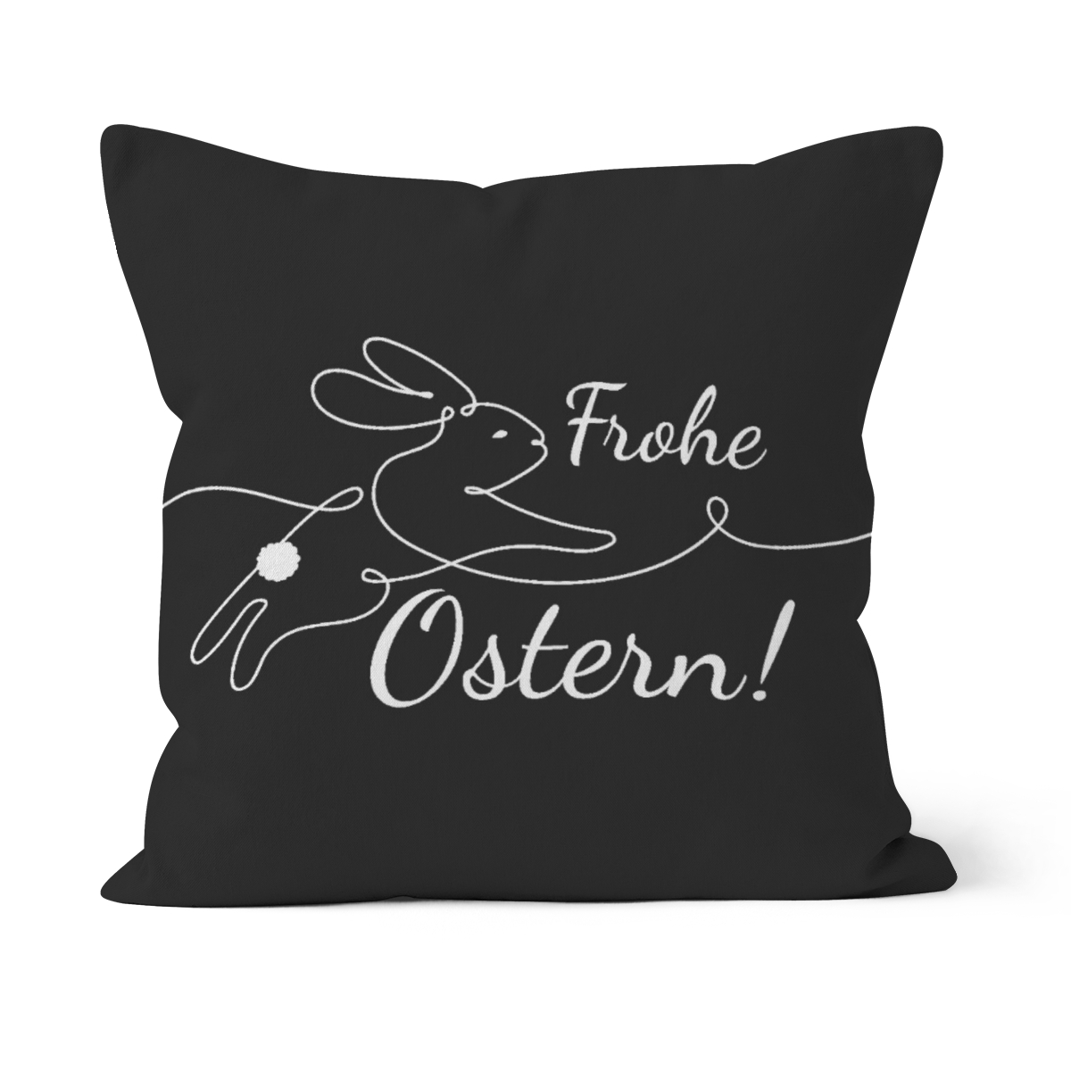 Samtkissenbezug Frohe Ostern Hase Lineart